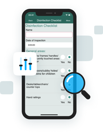 mobile phone with magnifier icons and switches